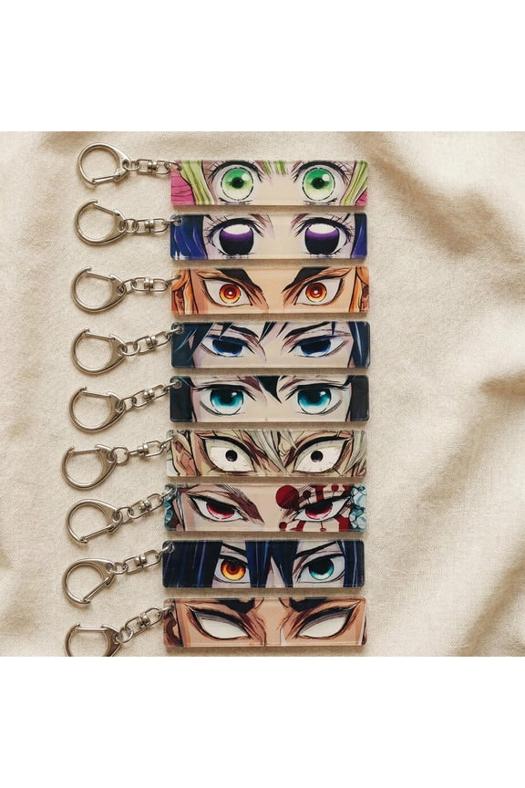 Demon Slayer Hashira Eye Acrylic Keychain, Translucent Anime Bag Accessory (1 keychain)