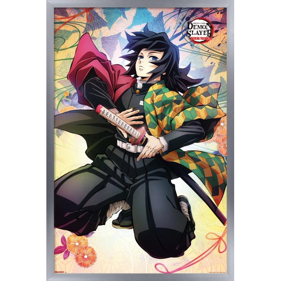 Demon Slayer: Hashira Training - Giyu Wall Poster, 14.725" x 22.375" Framed