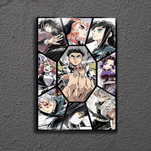 Demon Slayer Hashira Wall Art - Kimetsu No Yaiba Poster, All Pillars Steel Decor Unframed Size 24''x36'' GooGate