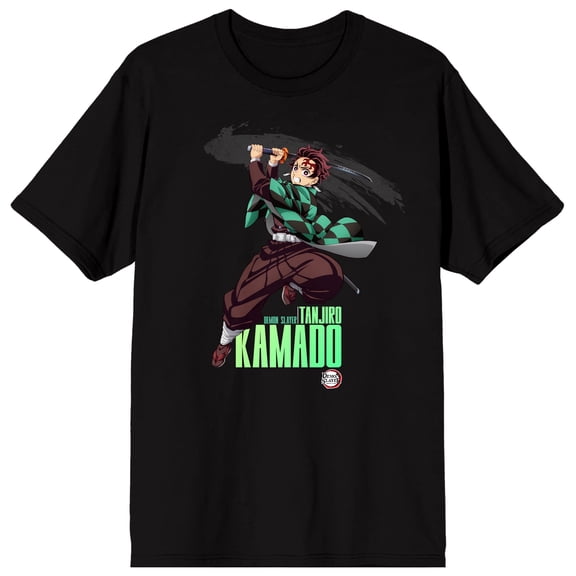 Demon Slayer: Infinity Castle Tanjiro Striking Pose Men's Black Short Sleeve Tee-3XL