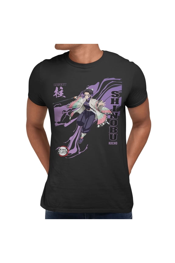 Demon Slayer Infinity Castle Wave Shinobu Insect Men's T Shirt (Black, S-XXXL)