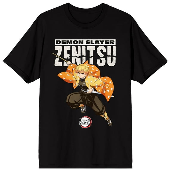 Demon Slayer: Infinity Castle Zenitsu Agatsuma Graphic Men's Black Short Sleeve Tee-Small