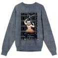 thumbnail image 1 of Demon Slayer Inosuke Adult Mineral Wash Dark Slate Crew Neck Long Sleeve Sweatshirt-XXL, 1 of 3