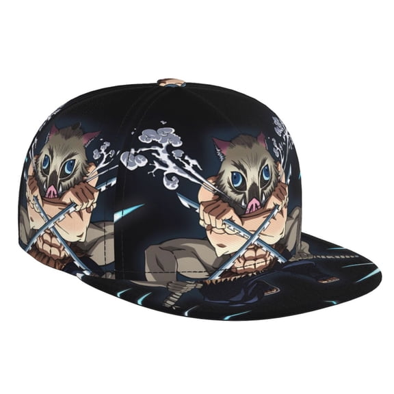 Demon Slayer Inosuke Hashibira Baseball Cap For Men, Women & Kids, Classic Flat Brim Hat Hip Hop Trucker Hat Adjustable Snapback Hat