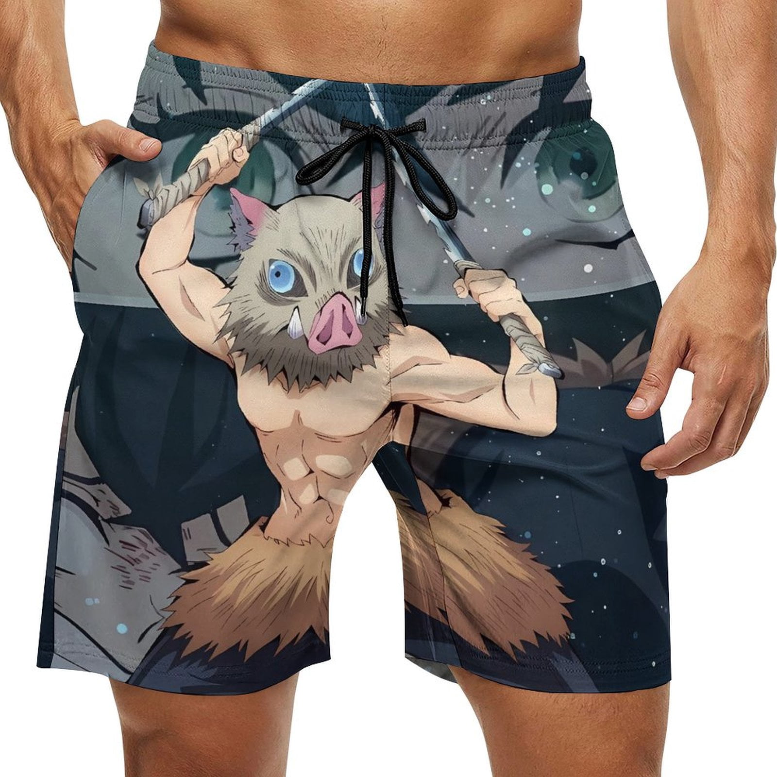 Short Inosuke Demon Slayer Inosuke Hashibira Men's Beach Shorts Swim Trunks Quick Dry ...