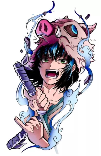 Demon Slayer Inosuke Hashibira Stickers Phone Decal Water Bottle ...