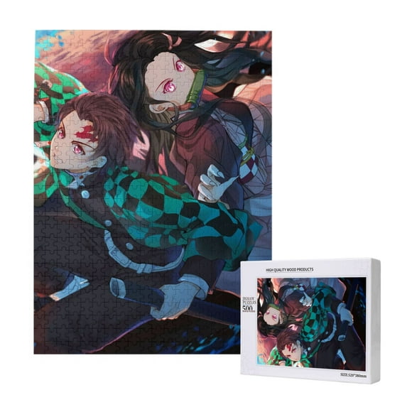 Demon Slayer Jigsaw Puzzle 500 Pieces Wooden Puzzle Home Decor Birthday Party Gift