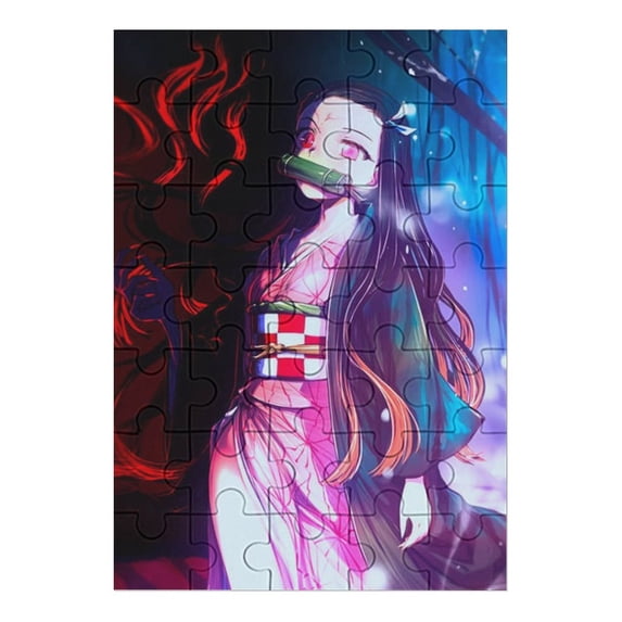 Demon Slayer Jigsaw Puzzle, Wood Puzzles Adult, 35 PCS Jigsaw Puzzle Perfect for Game Nights
