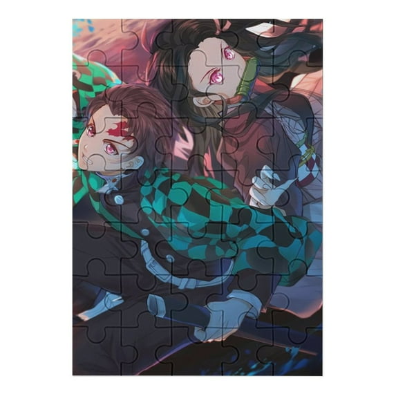 Demon Slayer Jigsaw Puzzle, Wood Puzzles Adult, 35 PCS Jigsaw Puzzle Perfect for Game Nights