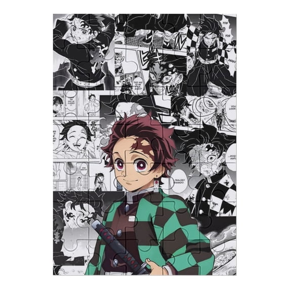 Demon Slayer Jigsaw Puzzle, Wood Puzzles Adult, 35 PCS Jigsaw Puzzle Perfect for Game Nights
