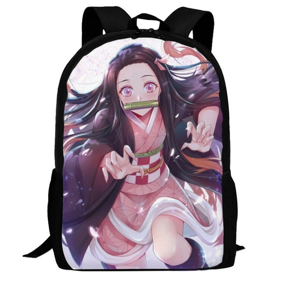 Demon Slayer Kamado Nezuko Backpack,3d Print Laptop Backpack Lightweight Casual Daypack Bookbag Multi-Function Travel Backpack 16.5 In