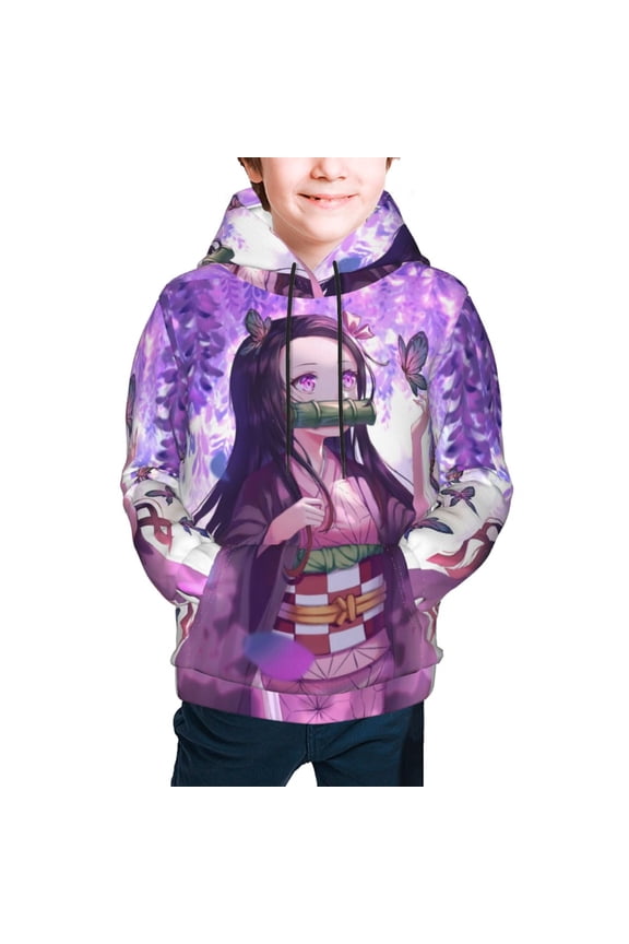 Demon Slayer Kamado Nezuko Kids' Hoodie 3D Print Sweatshirt Soft Pullover Hooded with Big Pockets Fans Gifts for Boys or Girls X-Large