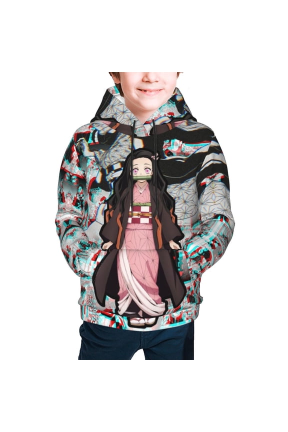 Demon Slayer Kamado Nezuko Kids' Hoodie 3D Print Sweatshirt Soft Pullover Hooded with Big Pockets Fans Gifts for Boys or Girls X-Large