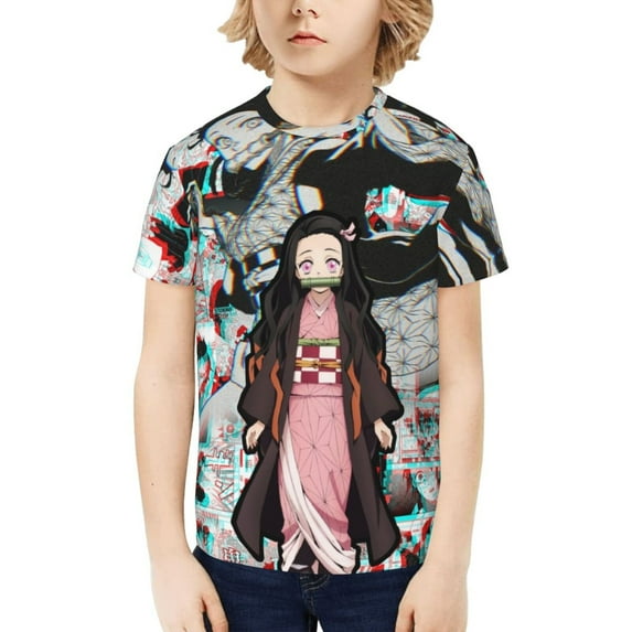 Demon Slayer Kamado Nezuko Kids T-Shirt 3d Printed Graphic T-Shirts Boys And Girls Short Sleeve Shirts For Youth Kids X-Small