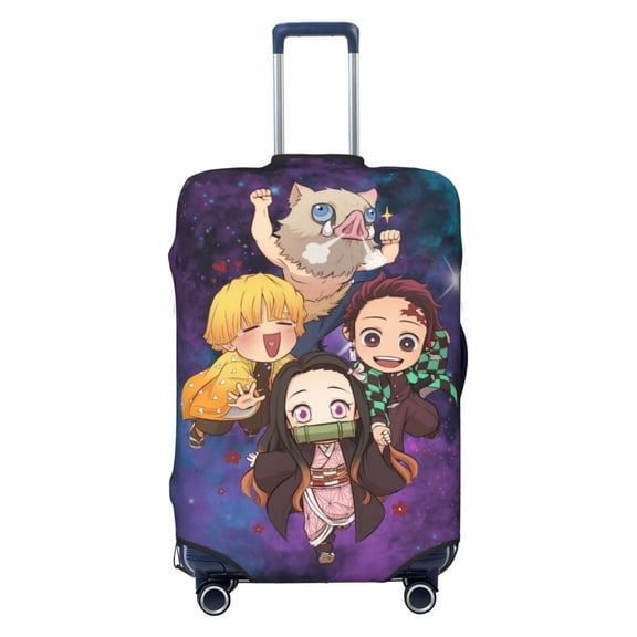 Demon Slayer Kamado Nezuko Travel Luggage Cover, Colorful Suitcase Luggage Protector, Washable Baggage Cover, Dustproof Protector Fits 18-32 Inch Luggage Large
