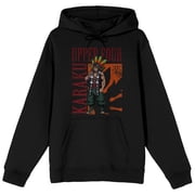 Demon Slayer Karaku Adult Black Long Sleeve Hooded Sweatshirt-Large