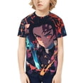 thumbnail image 1 of Demon Slayer Kids' Short Sleeve T-Shirt Print Tee Shirts For Boys & Girls Summer Casual Wear Fashion Top Blouse Small, 1 of 9
