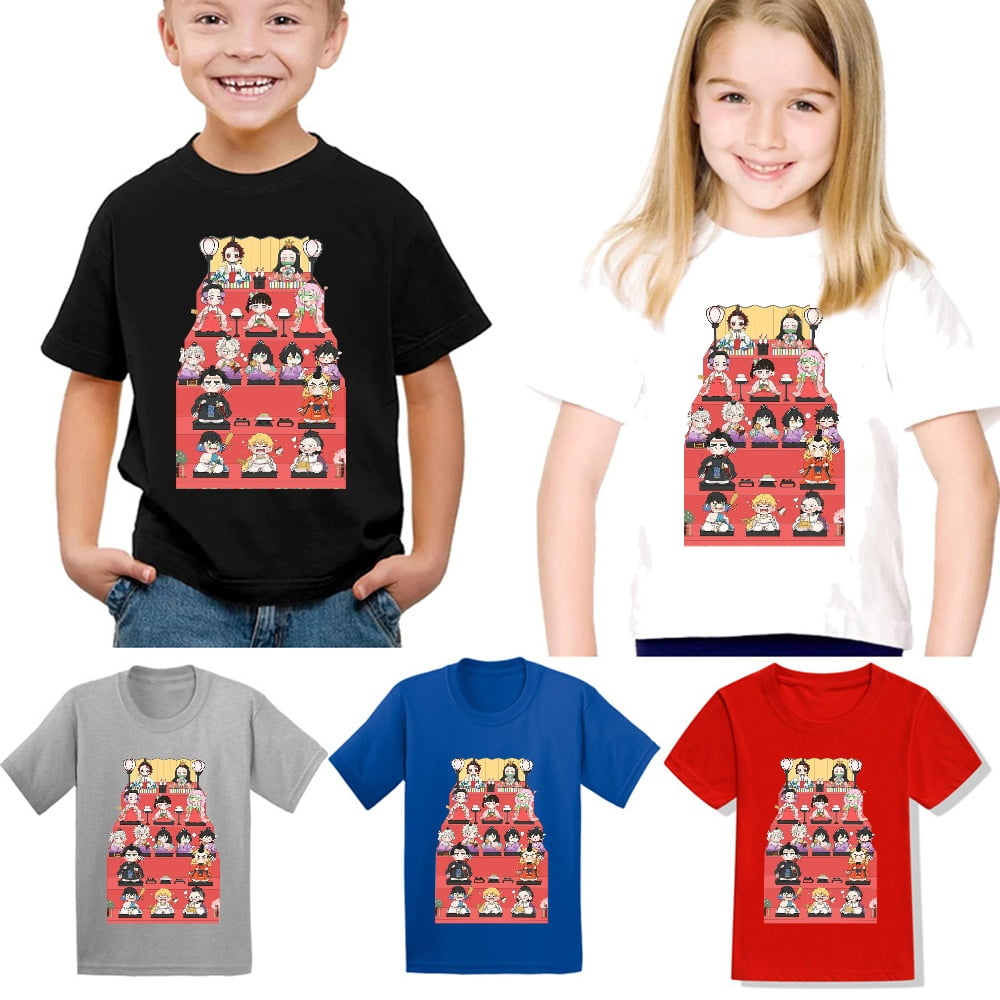 Kids Boys Girls Roblox Anime Short Sleeved Tops Children's Fashion T-shirts