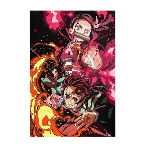 Demon Slayer: Kimetsu No Yaiba 300 Piece Puzzles,Wooden Jigsaw Puzzle,Home Decor Birthday Party Gift,Fun And Challenging Family Games