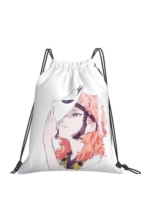 Demon Slayer Kimetsu No Yaiba Drawstring Backpack Sport Gym Bag For Yoga Swimming Gymsack Sport Strap Pack Bag