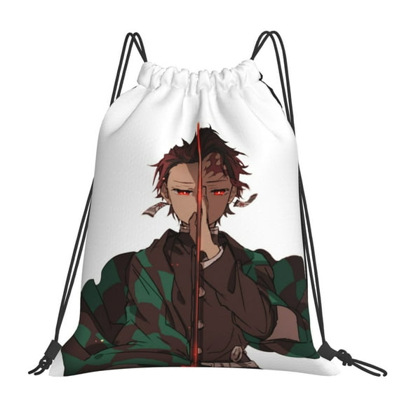 Demon Slayer Kimetsu No Yaiba Drawstring Backpack Sport Gym Bag For Yoga Swimming Gymsack Sport Strap Pack Bag
