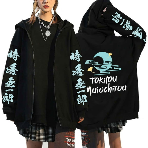 Demon Slayer: Kimetsu No Yaiba Hooded Coat Jacket Casual Outerwear Zipper Soft And Comfortable For Both Men And Women Suitable Fall Winter Outfits