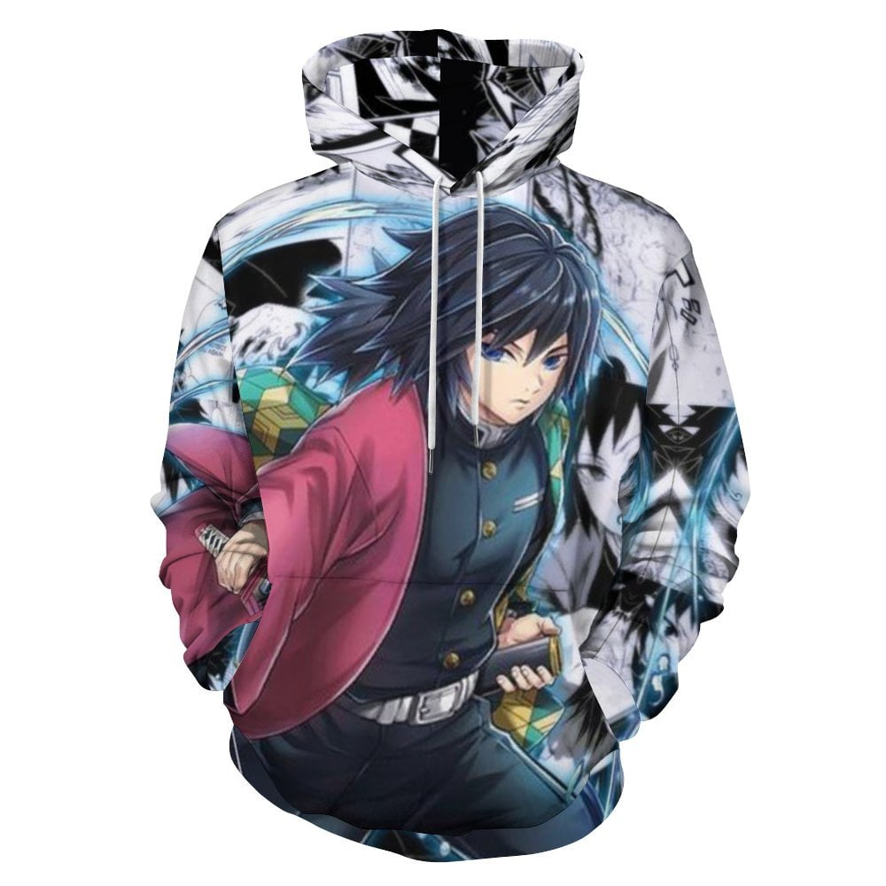 Demon Slayer Kimetsu No Yaiba Hoodie Anime Novelty Pullover Hoodie with Pocket 3D Printing Sweatshirt for Men Women Unisex Top Pullover