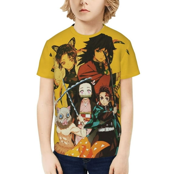 Demon Slayer: Kimetsu No Yaiba Kids T-Shirt 3d Printed Graphic T-Shirts Boys And Girls Short Sleeve Shirts For Youth Kids X-Small