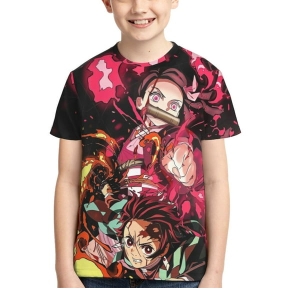 Demon Slayer: Kimetsu No Yaiba Kids T-Shirt 3d Printed Graphic T-Shirts Boys And Girls Short Sleeve Shirts For Youth Kids X-Small