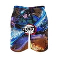 thumbnail image 1 of Demon Slayer: Kimetsu No Yaiba Men's Beach Shorts Swim Trunks Quick Dry Casual Polyester Swim Shorts with Pockets M, 1 of 7
