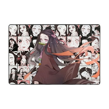 Demon Slayer Kimetsu No Yaiba Rug, Large Anime Flannel Mat, Super Absorbent Door Mats, Non-Slip Soft Carpet, Quick Dry Mats, Home Decor, 36"X24"