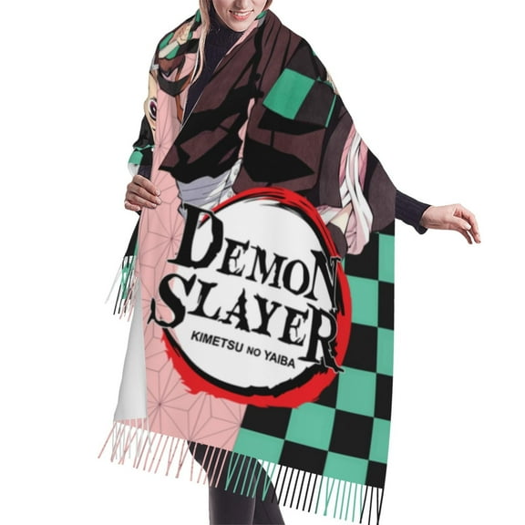 Demon Slayer: Kimetsu No Yaiba Shawl Wrap For Womens Winter Warm Long Soft Scarf Pashmina Shawl Scarves