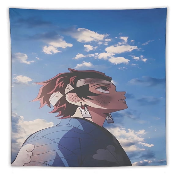 Demon-Slayer-Kimetsu-No-Yaiba Tapestry, Wall Hanging Decor, Aesthetic for Bedroom, Living Room, Dorm, Soft Fabric Home Accent 60"x60"
