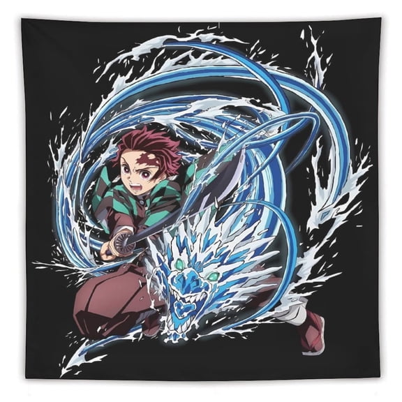 Demon-Slayer-Kimetsu-No-Yaiba Tapestry, Wall Hanging Decor, Aesthetic for Bedroom, Living Room, Dorm, Soft Fabric Home Accent 60"x60"