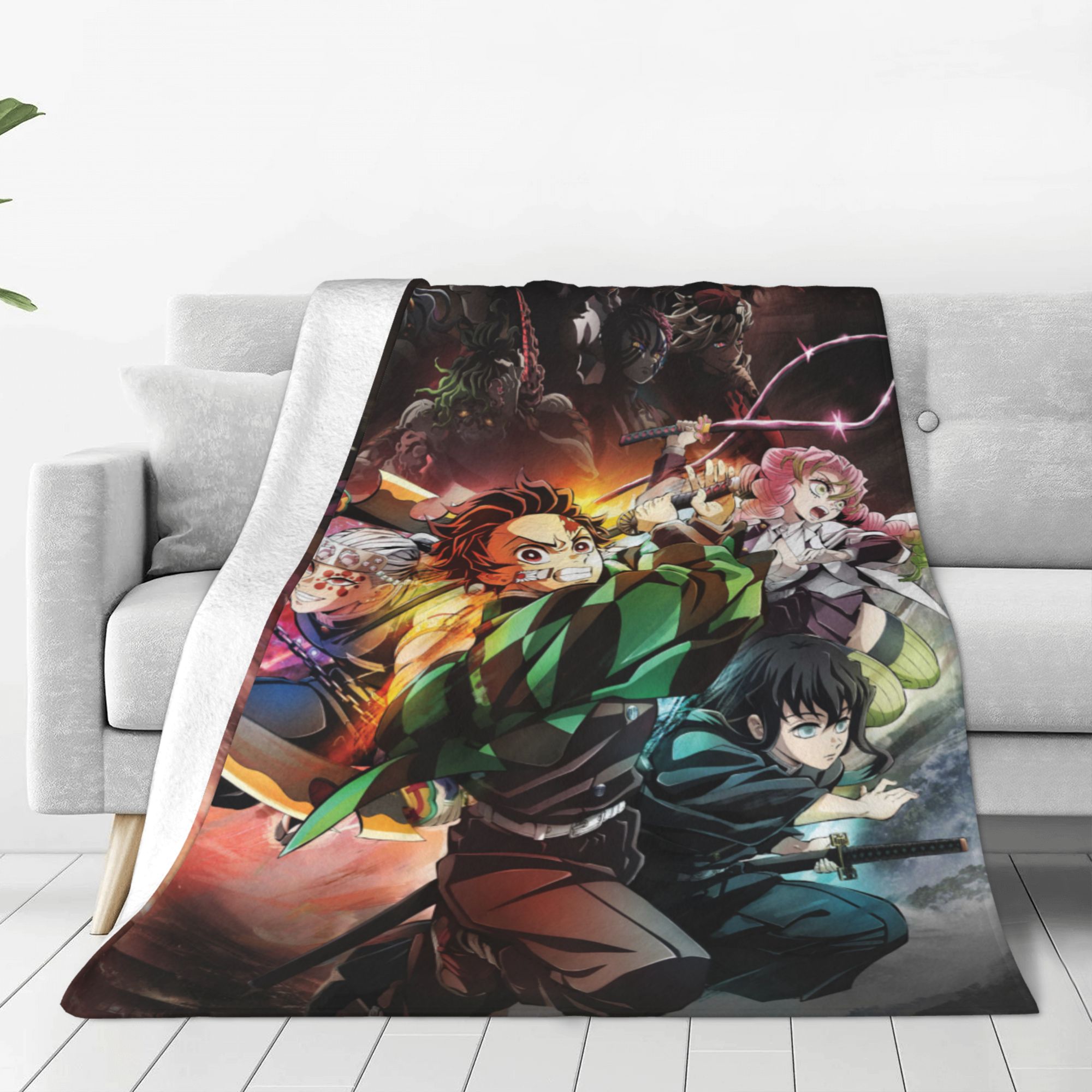 Demon Slayer Kimetsu Soft Lightweight Bed Blankets Plush Fuzzy Cozy