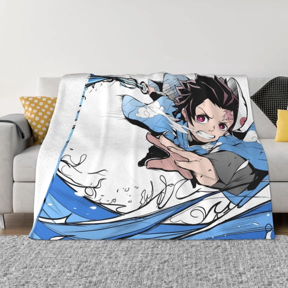 Demon Slayer Kimetsu No Yaiba Throw Blanket Couch Bed Sofa Soft Lightweight Warm Cozy Flannel Fleece Bed Blanket For Kids Adults Gift Multiple Sizes Available 40"X30"