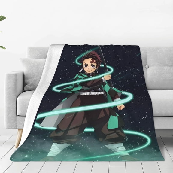 Demon Slayer: Kimetsu No Yaiba Throw Blanket Couch Bed Sofa Soft Lightweight Warm Cozy Flannel Fleece Bed Blanket For Kids Adults Gift Multiple Sizes Available 40"X30"