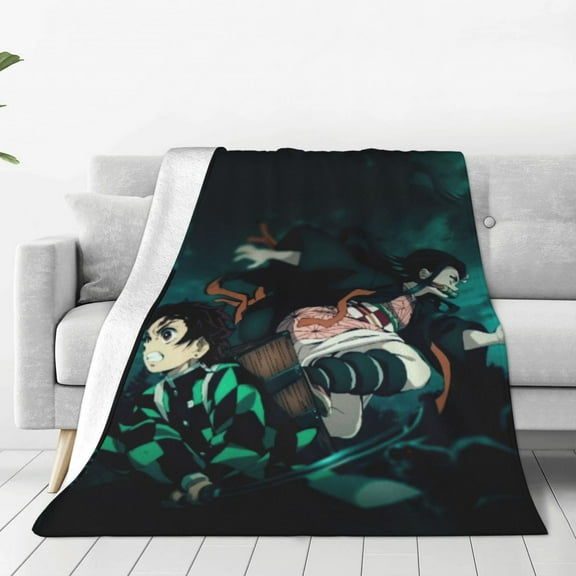 Demon Slayer Kimetsu No Yaiba Ultra-Soft Micro Fleece Blanket Throw All Season Fuzzy Lightweight Throw Blankets For Office Company Home Couch Bed Sofa 50"X40"
