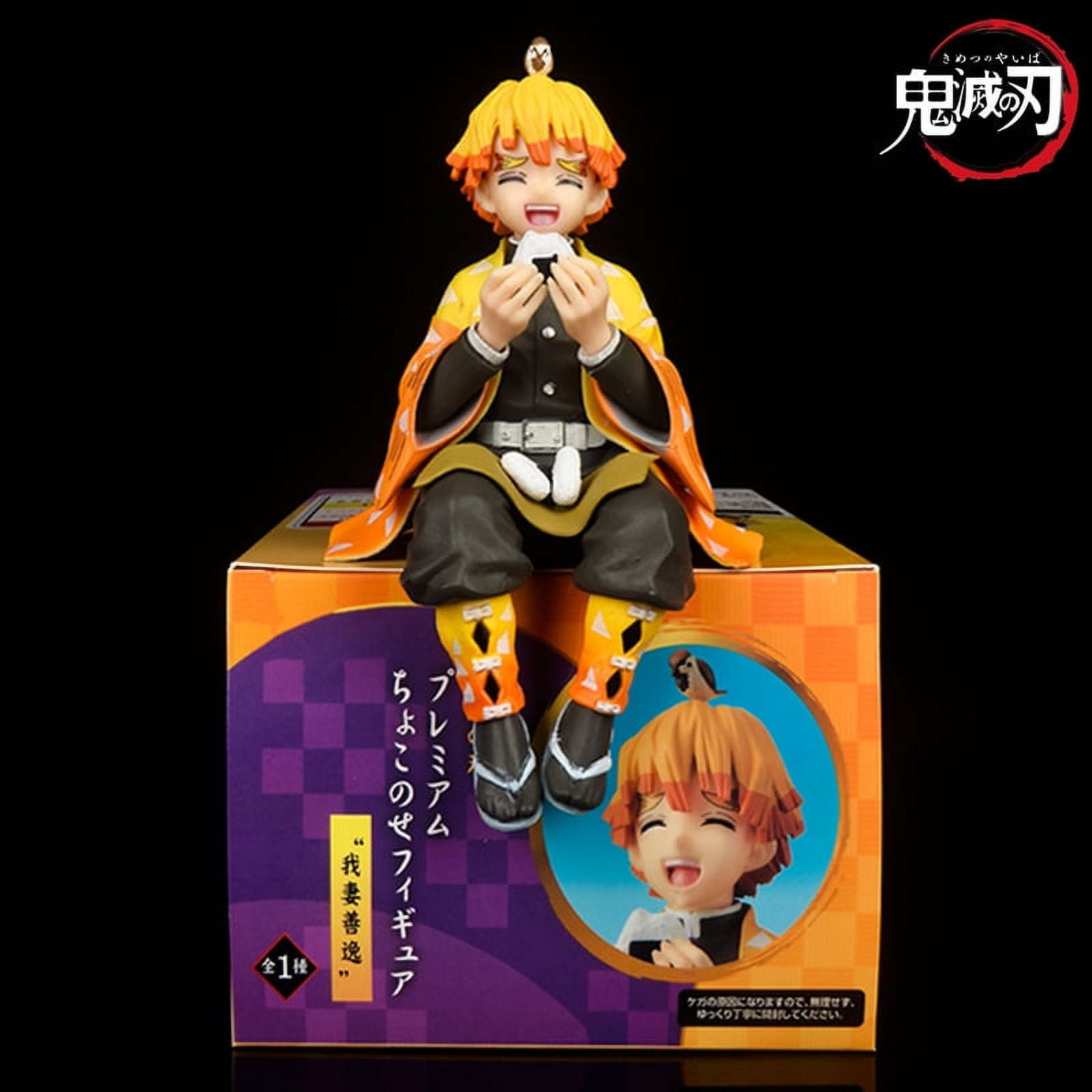 Naa Anime Demon Slayer Tanjirou Eat Rice Balls Cute Sitting Ver PVC Action  Figure Shinob Zenitsu