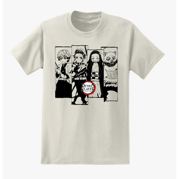 Demon Slayer Kimetsu no Yaiba Character Boxes Mens and Womens Short Sleeve T-Shirt (Natural, S-XXL)