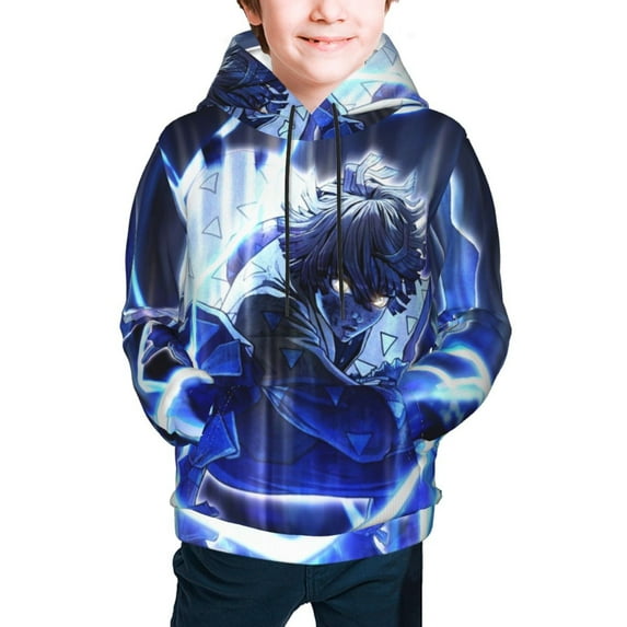 Demon Slayer Kimetsu no Yaiba Kids' Hoodie 3D Print Sweatshirt Soft Pullover Hooded with Big Pockets Fans Gifts for Boys or Girls Small