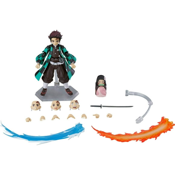 Demon Slayer: Kimetsu no Yaiba: Tanjiro Kamado Deluxe Figma Action Figure, Multicolor