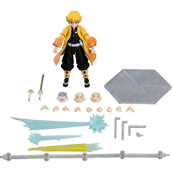 Demon Slayer: Kimetsu no Yaiba: Zenitsu Agatsuma Deluxe Figma Action Figure, Multicolor