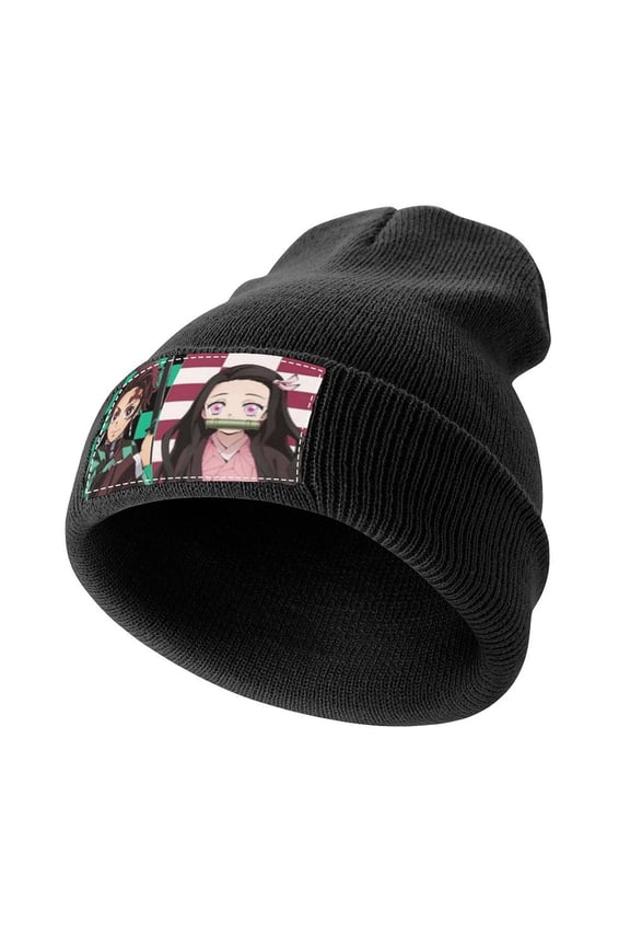 Demon Slayer Knitted Cap for Men Women Soft Beanie Hat Casual Thermal Watch Cap Winter Warm Beanies