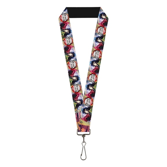 Demon Slayer Lanyard, Demon Slayer Giyu Tomioka Pose and Title Logo, Elastic