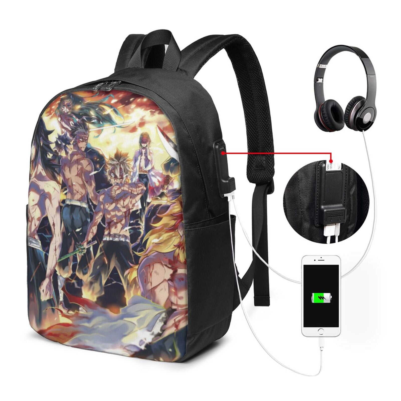 DEMON outlet SLAYER ANIME COLLAGE LAPTOP BAG