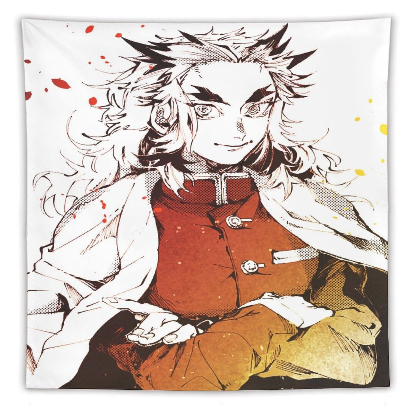 Demon Slayer - Line Art Tapestry Tanjiro Nezuko Kocho 60"x60" in
