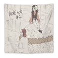 Demon Slayer Line Art Tapestry Tanjiro Nezuko Kocho 60"x60" in