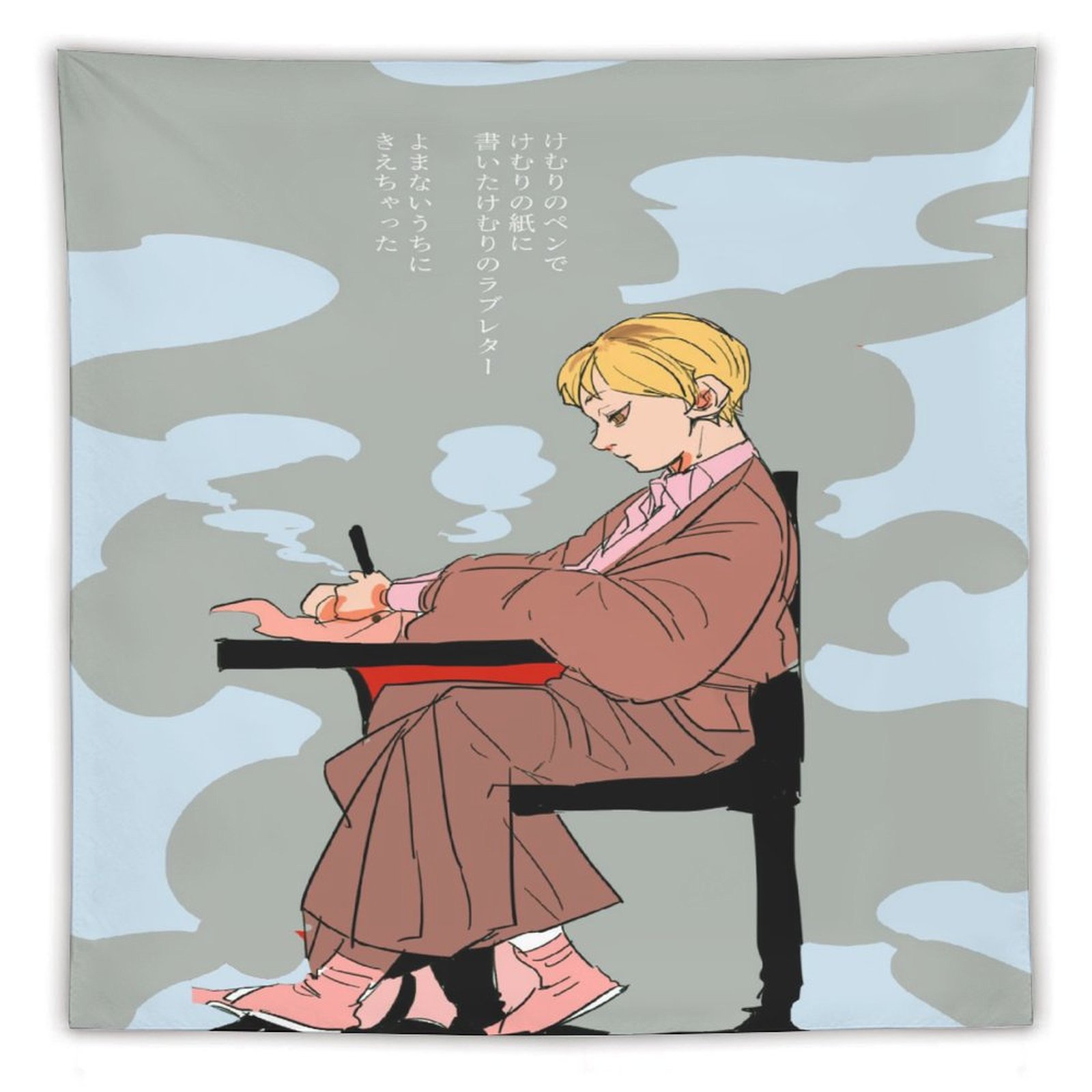 Demon Slayer -Line Art Tapestry Tanjiro Nezuko Kocho 60"x60" in