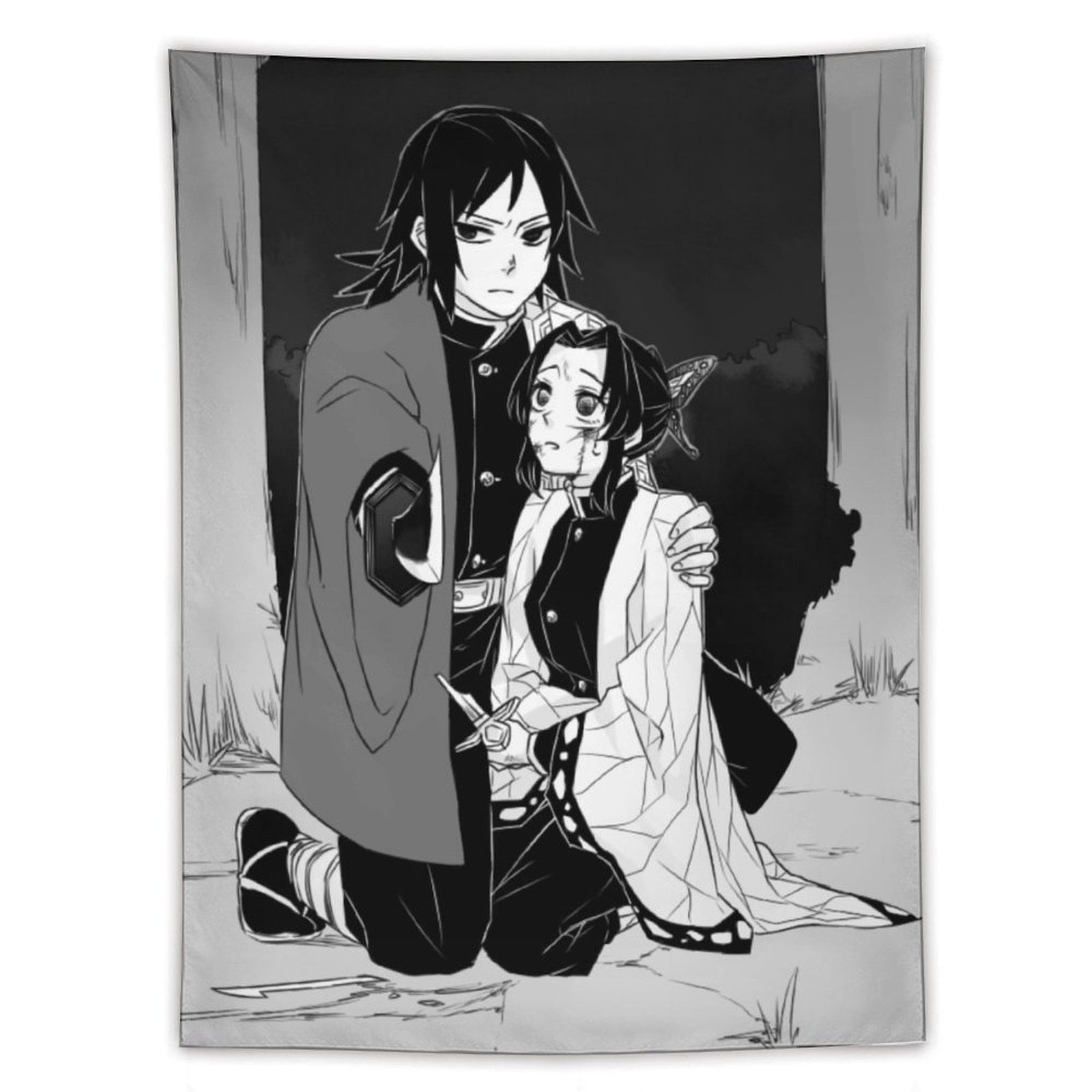 Demon Slayer -Line Art Tapestry Tanjiro Nezuko Kocho 60"x80" in